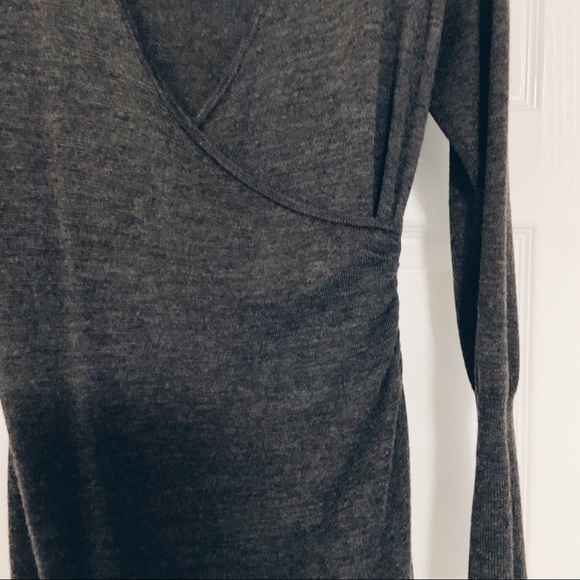 Ann Taylor wrap sweater dress grey - Picture 2 of 5